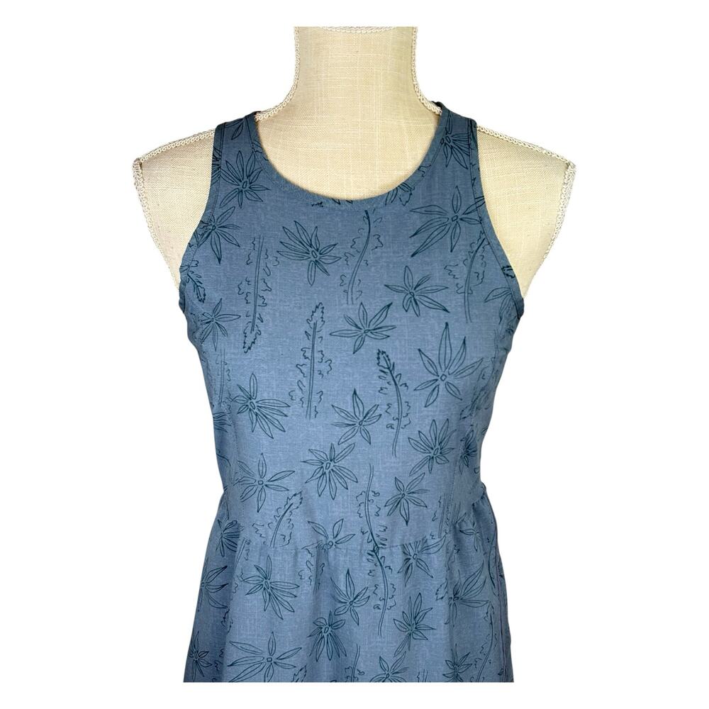 Toad&Co Sun-kissed Maxi Dress Tropical Print Women's XS Blue Lightweight Summer - Picture 3 of 9